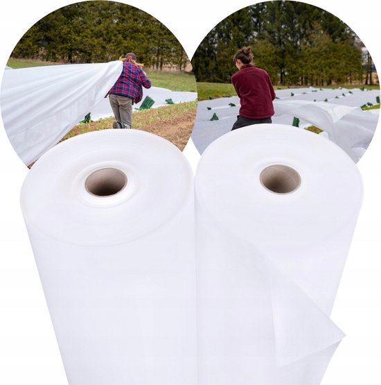 Vliesdoek voor planten en bomen tegen vorst: alle soorten op een rij 20 Vliesdoek planten WIT met UV / 50 meter / 100g/m2