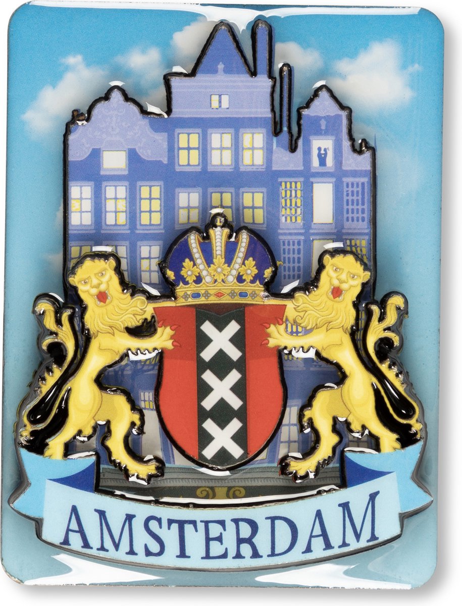 Memoriez 2D Magneet Wapen Amsterdam Huisjes