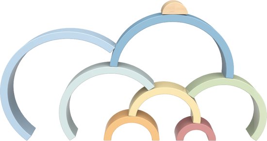 Tooky Toy Houten Regenboog Stapelaar - FSC mixed - Montessori Speelgoed van Tooky Toy — afbeelding 3