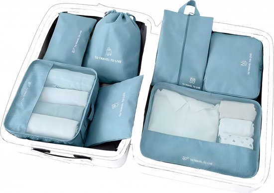 Packing Cubes Set 7-Delig - Organizer voor koffer en backpack - Compressie Packing Cubes - Koffer Organizer Set - Kleding organizer voor koffers, tassen en backpack