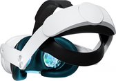Elite Strap Geschikt voor Meta Quest 3 VR-Bril - Verstelbaar - Verstelbare Comfortabele Strap - 3D Bril Accessoires - Wit - Hoofdkussen - Anti Scratch Lens Cover Geschikt - VR-bril niet inbegrepen!