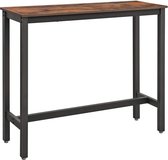MIRA Home - Bartafel - Keukentafel - Tafel - Bijzettafel - Donkerbruin - Spaanplaat - ‎120x40x100cm