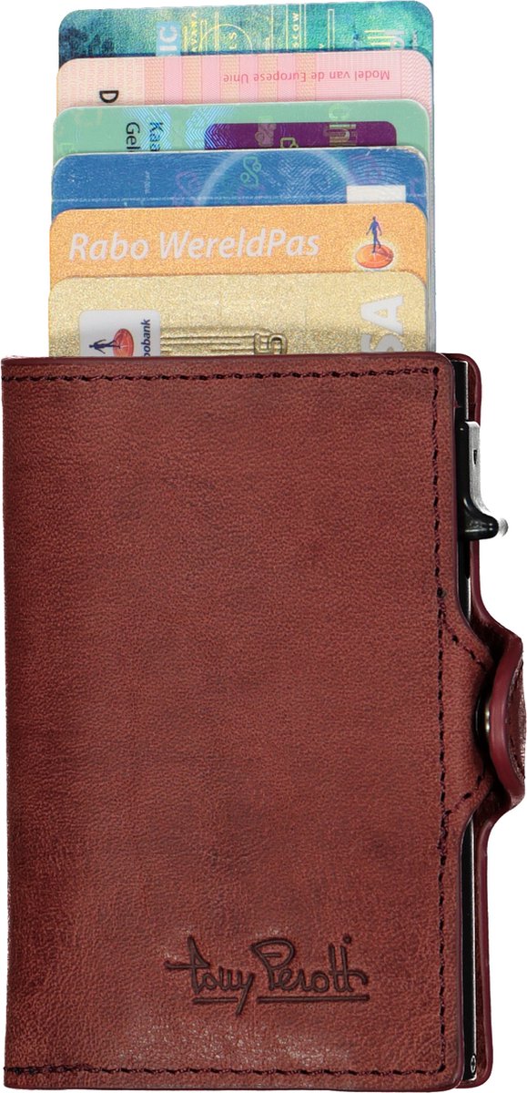 Tony Perotti pasjes RFID portemonnee (6 pasjes) met papiergeldvak - bordeaux vintage leer
