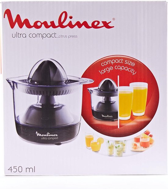 Ultra Compact Elektrische Sapcentrifuge - 450 ml Volume - Sinaasappelpers en Citruspers - Automatische In- en Uitschakeling - 25 W - Zwart citruspers — afbeelding 2