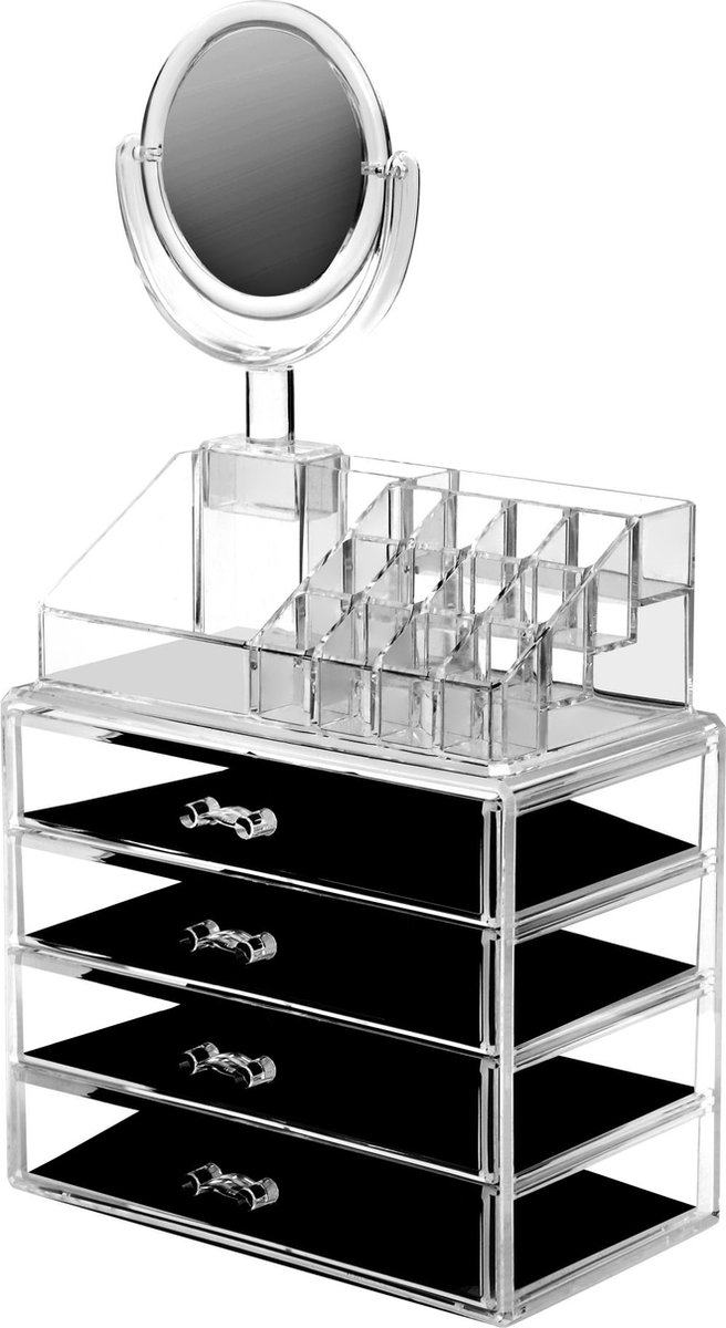 XL Make-up Organizer - Cosmetica Organizer - met 2x spiegel - Groot Cosmetica Opbergdoos
