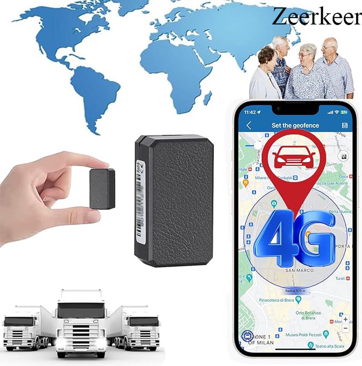 Zeerkeer 4G Mini GPS tracker Real time Tracking Anti Diefstal Magneet GPS. bol