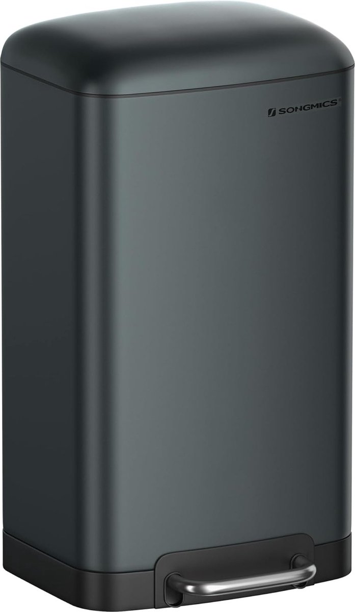 Goedkoopste FurnStar - Pedaalemmer - Keuken Vuilnisbak van 30 liter (8 gallon) - Stalen pedaalemmer met deksel en binnenemmer - Soft Close - Groenachtig grijs