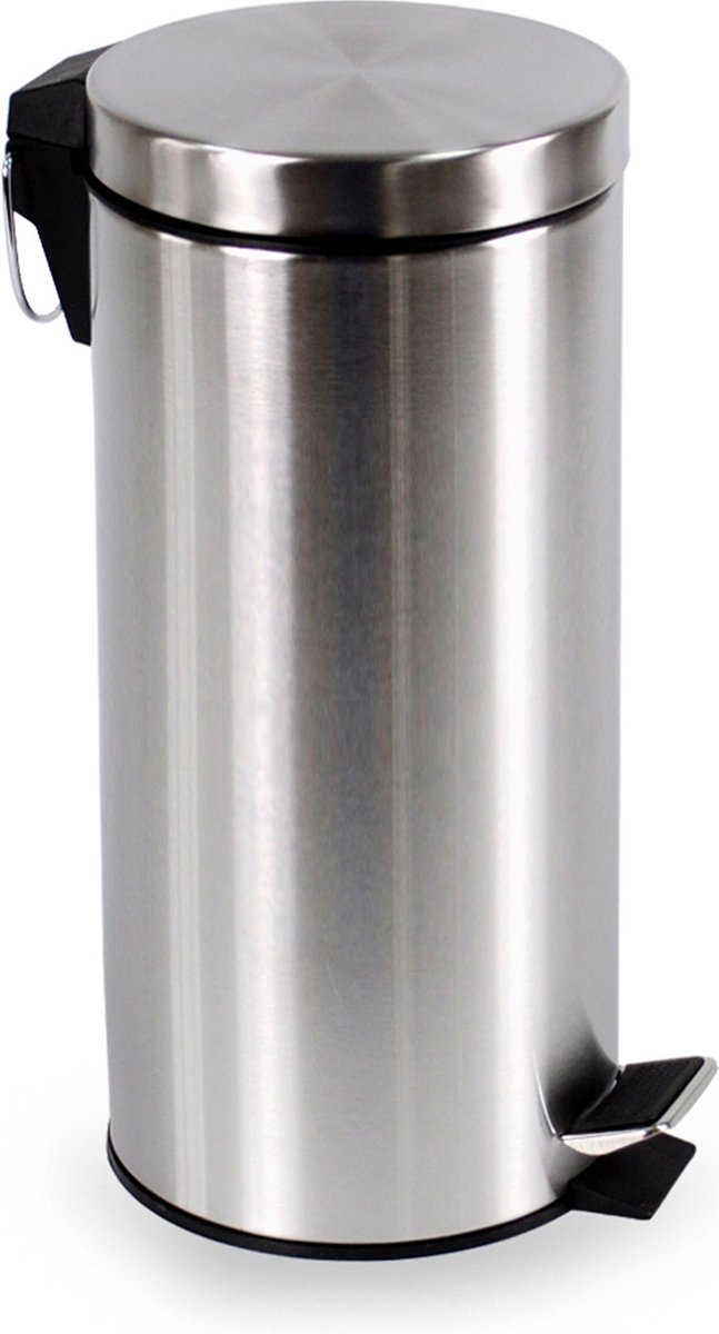 Goedkoopste BRASQ Pedaalemmer 30 Liter - RVS - PB130 - Prullenbak met uitneembare Pedaalemmer - Prullenbak - Vuilnisbak - Vuilbak - Afvalbak