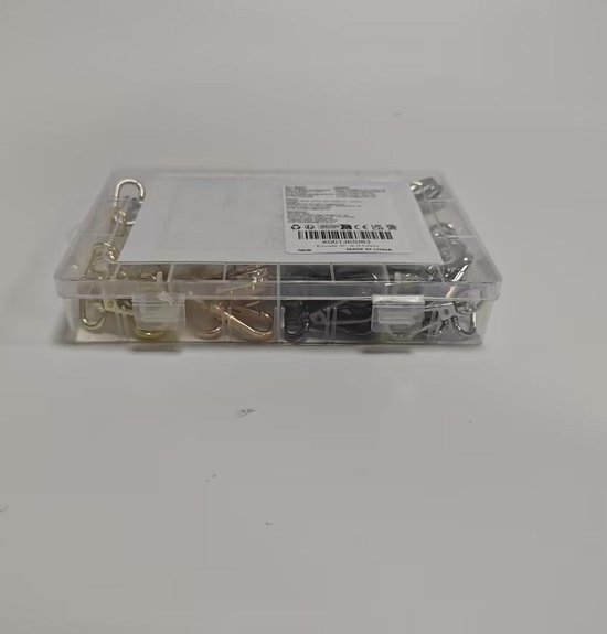 QUARKZMAN 1,8 draaibare karabijnhaak sleutelhanger, 12 stuks draaibare