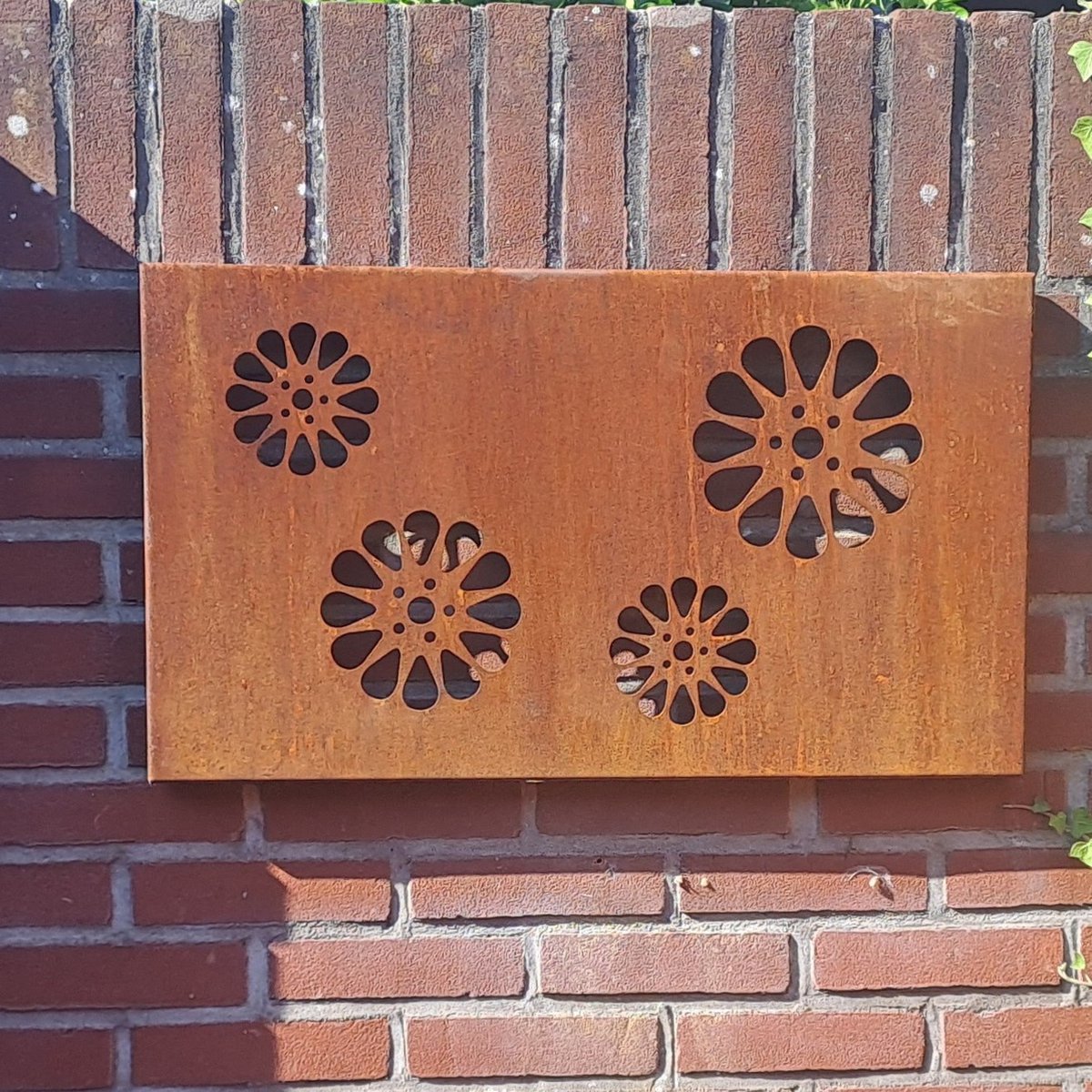 Tuinschilderij Bloemen Cortenstaal Tuindecoratie Wanddecoratie
