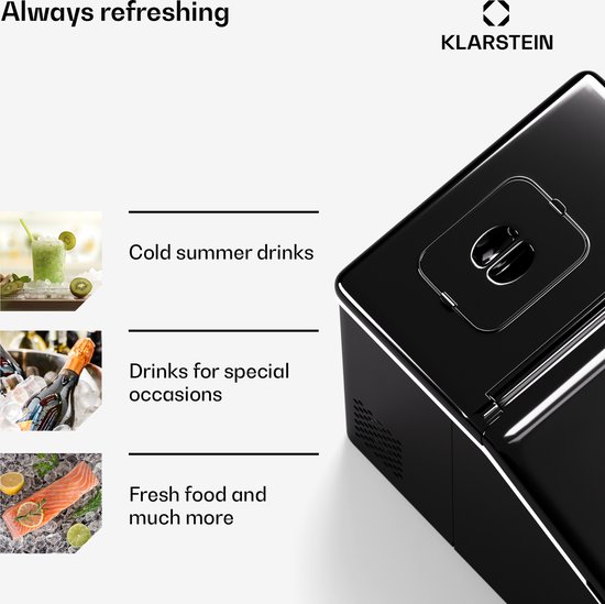 Klarstein ijsblokjesmachine - roestvrij staal, 13 kg/24 uur, touchscreen, kristalheldere ijsblokjes, laag energieverbruik, ideaal voor feestjes/tuinfeesten - voor Thuis - Ice Maker - Ice Cube Maker - IJsmaker - IJsblokjesmaker van Klarstein — afbeelding 3
