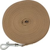 Laisse pour chien 15 mètres - Laisse longue - Nylon recyclé - Laisse d'entraînement, laisse de suivi, laisse d'exercice - 2 cm de large - Marron - Pratique et durable
