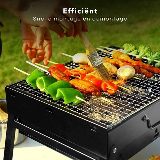 Cheqo® Opvouwbare Reisbarbecue - BBQ - Draagbare Barbecue voor Balkon en Park - 43x29 cm van Cheqo — afbeelding 5