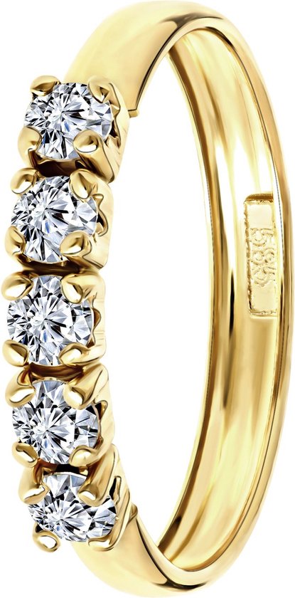 Lucardi - Bague en or jaune avec zircone