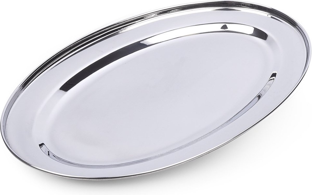 Dienblad Edelstaal Ovaal 39x26 cm - Serveer Plateau - Serveerplateau