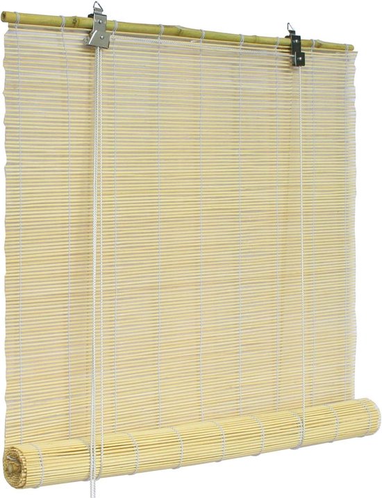 Victoria M. Bamboe rolgordijn vouwgordijn 100 x 160 cm, Naturel, bescherming tegen inkijk rolgordijn voor ramen en deuren