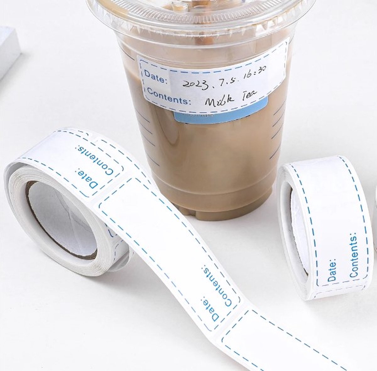 Actie4you® - Diepvries Etiketten – Koelkast Etiketten – Beschrijfbaar – Voedsel Etiketten - Etiketten - 125 Stuks op Rol - 7.5CMx2.5CM - Blauw