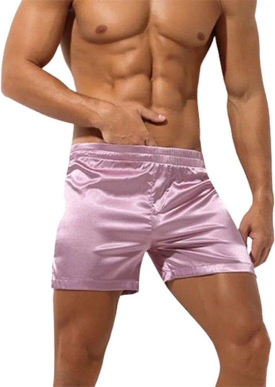 Satijnen Boxershort Flamenco Heren lingerie Roze Ondergoed Uitdagende look BDSM bol