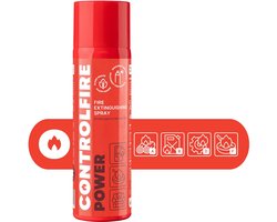 Control Fire Brandblusser 500 ml, mini brandblusser voor auto, keuken, lithiumbatterij, accu, kantoor, caravan, camper, elektrische branden, brandblusspray, brandklasse A B D F