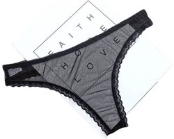 Erotische transparante slip - Zwart - String - One size - Sexy