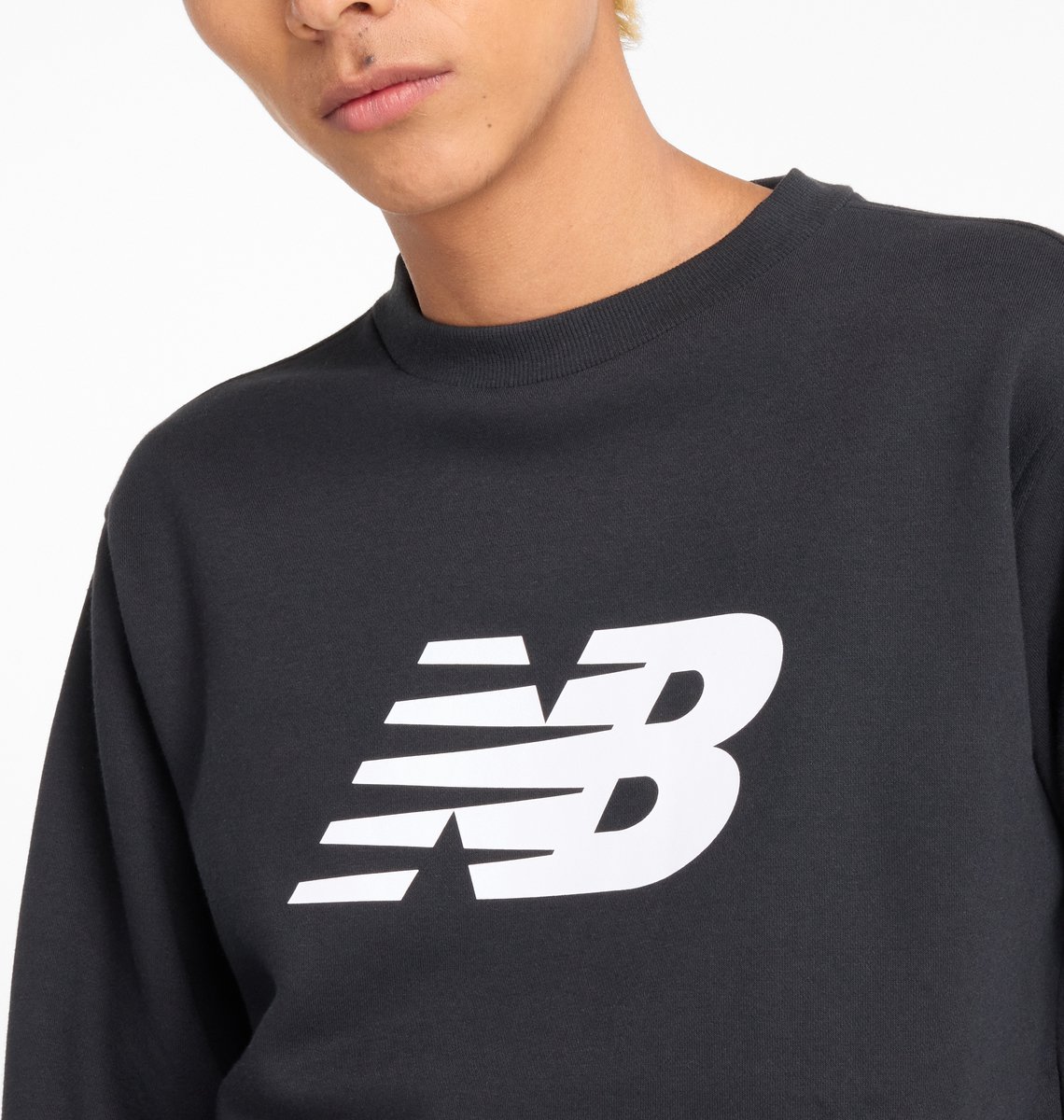 New Balance Sport Core Brushed Crew Heren Trui Zwart