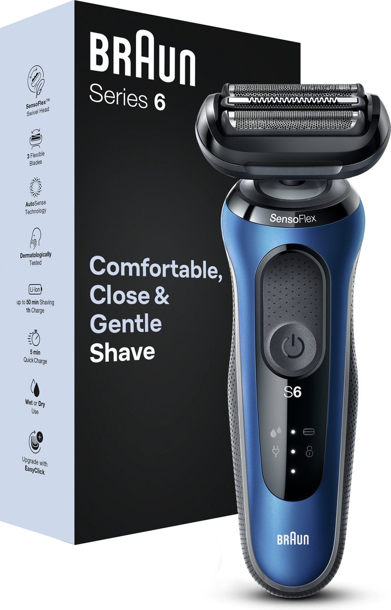 Braun Series 6 61-B1000s - Elektrisch Scheerapparaat - Blauw
