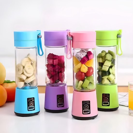 Mini Blender - Groen - Draadloos & Draagbaar - Smoothie Maker - Sapcentrifuge - Mini Juicer - Sap maker - Mini Mixer - USB Oplaadbaar - Vruchtensap - Cup - Fles - Reis - Portable van Merkloos — afbeelding 2