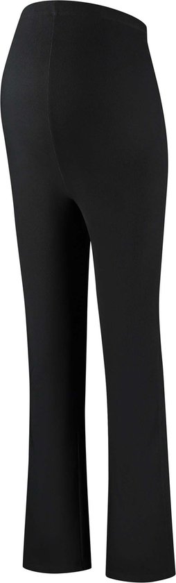 Zwarte zwangerschapsbroek met flared pijpen.