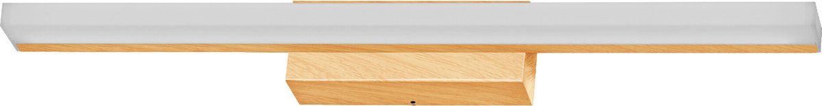 LEDVANCE Orbis Mirror light in wood decor, 60 cm, aluminium housing, 10 W, 950 lm, IP44 protection rating, colour temperature adjustable via Click CCT (4,000 K and 3,000 K), dimmable via touch control