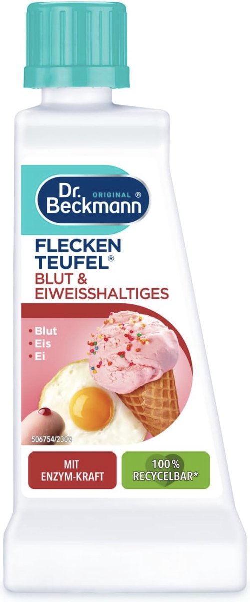Goedkoopste Dr. Beckmann Vlekduivel bloed en eiwithoudend, speciale vlekverwijderaar tegen bloedvlekken, ijs- en spermavlekken, 50 ml
