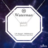 Bixorp Collier signe du zodiaque étoiles Waterman / Verseau - Acier inoxydable - Collier 45 cm avec pendentif Zodiac - Emballage cadeau inclus