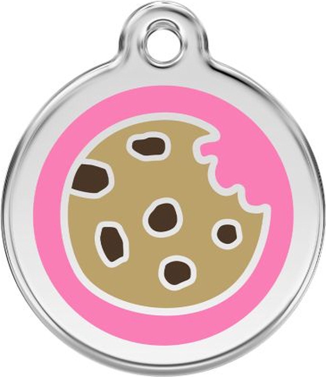 Red Dingo Hondenpenning 38 mm cookie roze
