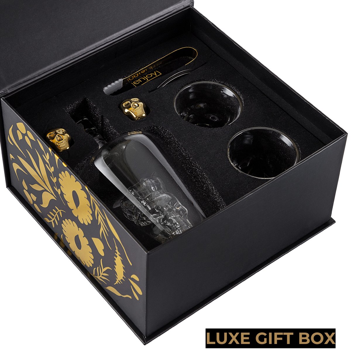 Catrinaz® - Whiskey karaf - Decanteer karaf - Skull design - 1L - Premium kwaliteit - Gift box - Uniek geschenk