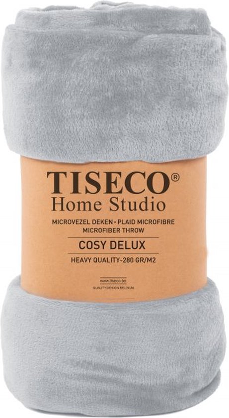 Tiseco Home Studio - Couverture COSY DELUX - microflanelle - 280 g/m² - 150x200 cm - Radiant grey