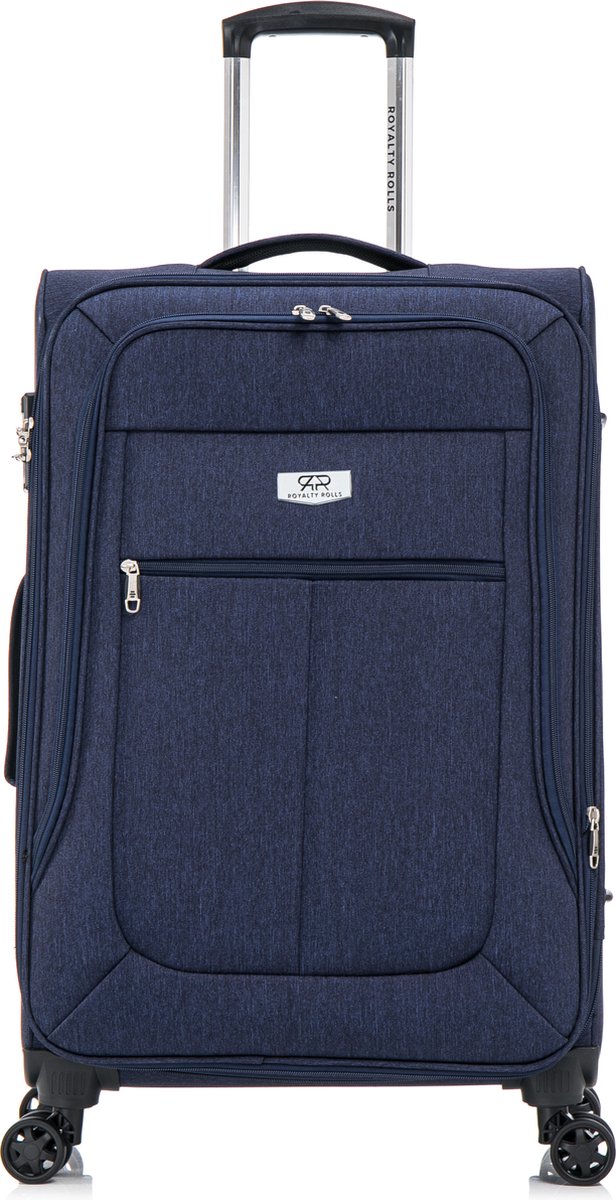Royalty Rolls Abu Dhabi 2.0 Grote Koffer - 80 cm - 121 Liter - Exp - TSA Slot - Donkerblauw