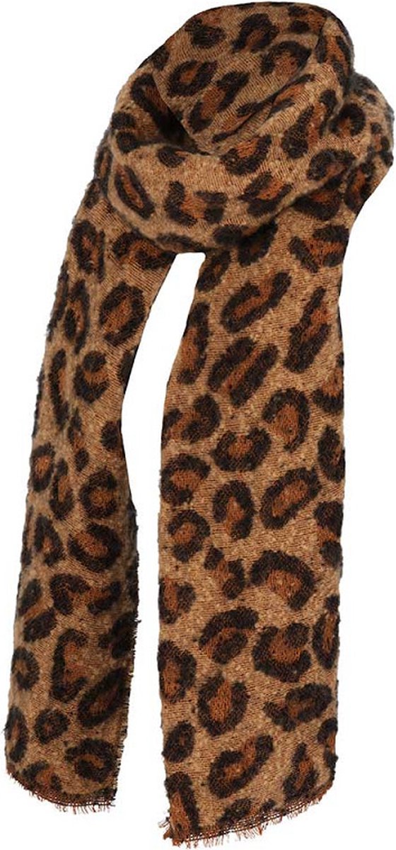 Gebreide Dames Sjaal – Panterprint - Luipaard Print - Wollen look - Winter sjaal - Mode sjaal - 50x100 cm