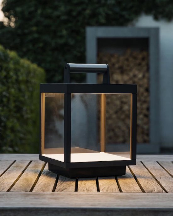 Lucide JOE - Oplaadbare Tafellamp Binnen/Buiten - Accu/Batterij - Ø 14,5 cm - LED Dimbaar - 1x3W 3000K - IP44 - Wit - Japandi