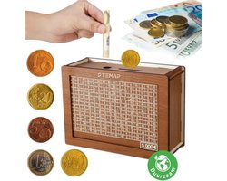 Stemap® Spaarpot volwassenen | Spaarpot | Milieubewust | Spaarpotten | Sparen met een doel | Van hout | Tot €5000 | Herbruikbaar | Jongen & Meisje | Must have voor grote spaarders!
