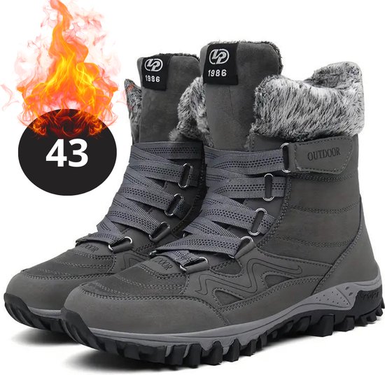 Livano Snowboots - Sneeuwschoenen - Sneeuwboots - Heren - Wintersport - Ski - Skischoenen - Grijs - 43 - Met Voering