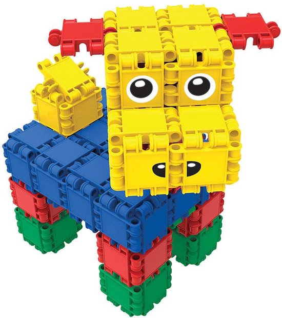 Clics Build & Play 8-in-1 bouwblokken– DUURZAAM SPEELGOED gemaakt van GERECYCLEERDE kunststof- bouwset 5 in 1 - speelgoed 4,5,6,7,8 jaar jongens en meisjes- educatief speelgoed- Montessori speelgoed- constructie speelgoed