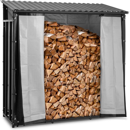 M MCombo Brandhoutrek met achterwand brandhoutrek 1200 van bruin hout