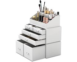 Make-up Cosmetische Organizer Opbergladen Display Dozen Case met Laden (6D, wit)