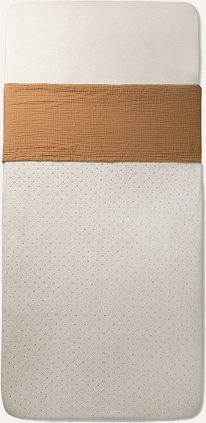 LANGUE 100 X 140 CM - DRAP BÉBÉ MOUSSELINE - CARAMEL