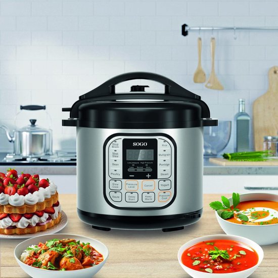 Multicooker Set - 11-delig - 6L - 12 Automatische Programma's - Grijs