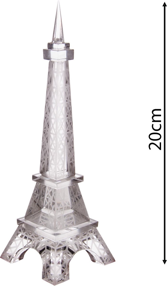 Eiffelotoren glas kristal-look decoratie huwelijk feestdecoratie tafeldecoratie knutsel hobby bedankje geschenk communie