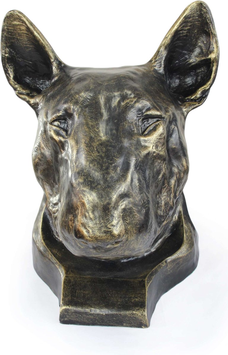 Bull Terrier urn hond en tuinbeeld - grote hondenkop voor as van je hond