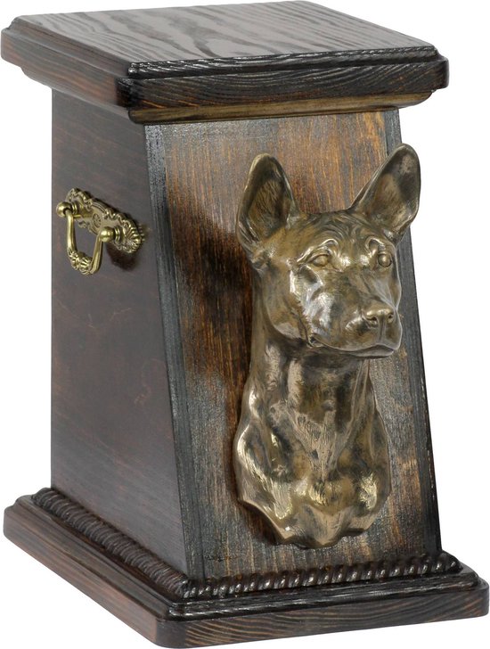 Art-Dog Urne für Hundeasche - Handgefertigte Gedenkstätte mit Relief, personalisierter Gravur und Bronzebüste - Haustier-Gedenkurne - 8.3x11.4x8.7 - Bordeauxdogge