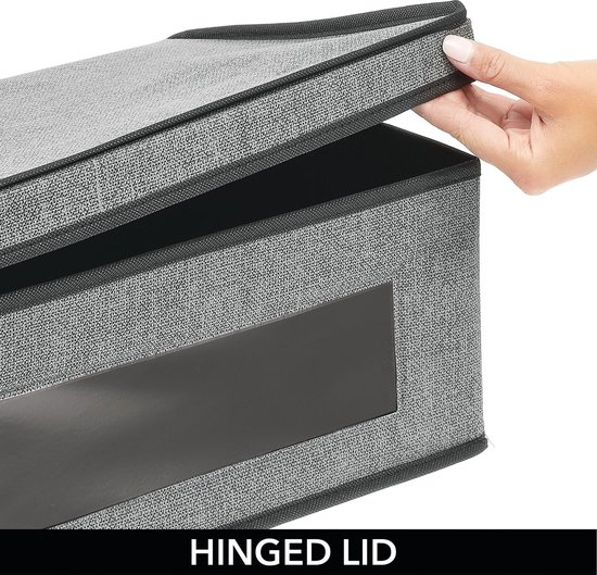 mDESIGN 09213MDCO opslagdoos Opbergdoos Kunststof, Synthetisch Grijs | bol