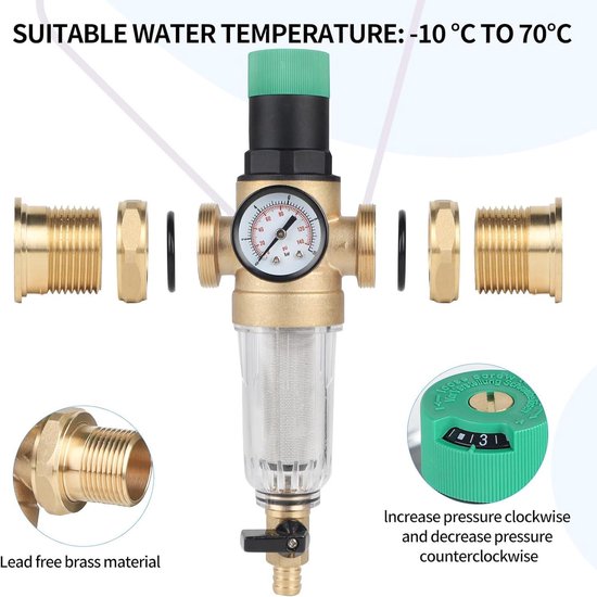 GOK Gasdrukregelaar 30 mbar manometer 1/4 linkse aansluiting GOK Gasdrukregelaar 30 mbar manometer 1/4 linkse aansluiting