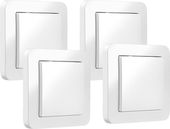 Foto: Wandschakelaar voor slimme ruimtebesparende inbouw smart home licht rolluikbesturing set van 4